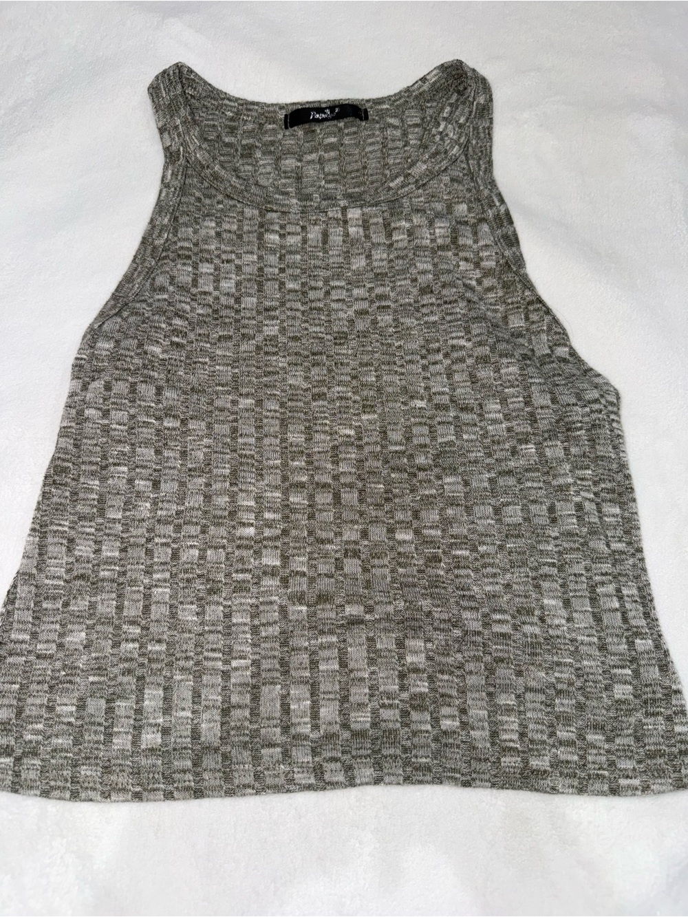 🤍 Papaya Textured Knit Sleeveless Tank Top – Size M